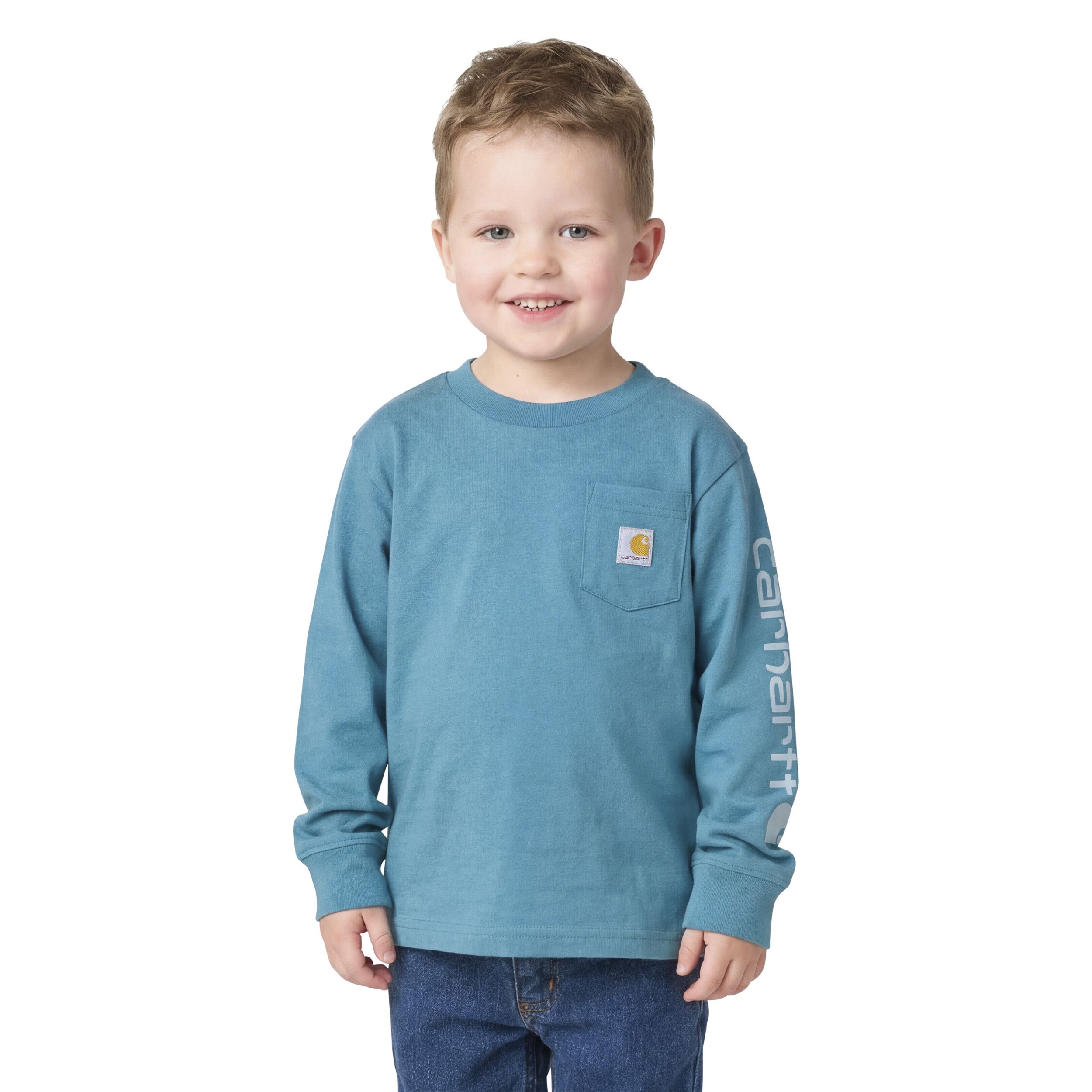 T-shirt à manches longues avec poche et logo pour enfants, Carhartt