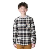 Carhartt Kids' Long Sleeve Flannel Button-Front Hooded Shirt Front_Flat