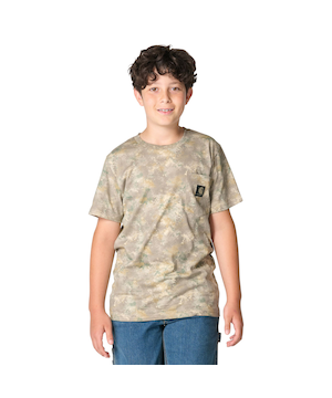 T-shirt à manches courtes avec poche et motif camouflage délavé pour enfants, Carhartt