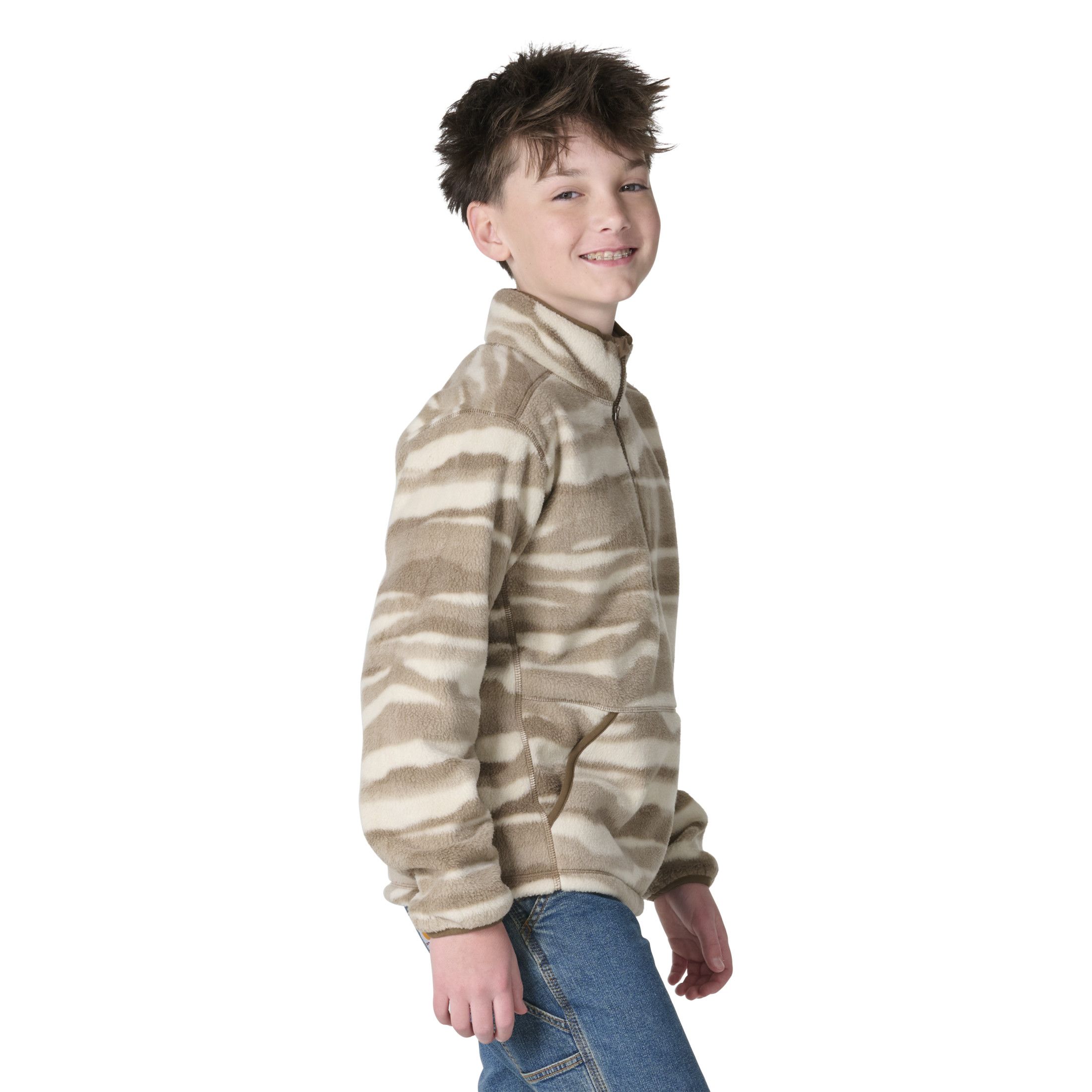 Chandail en molleton imprimé à demi-fermeture à glissière pour enfants, Carhartt