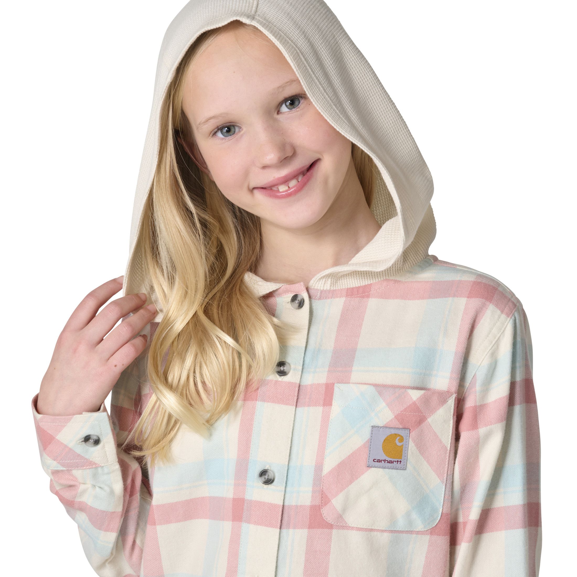Carhartt Youth Long Sleeve Hooded Pocket Flannel Shirt