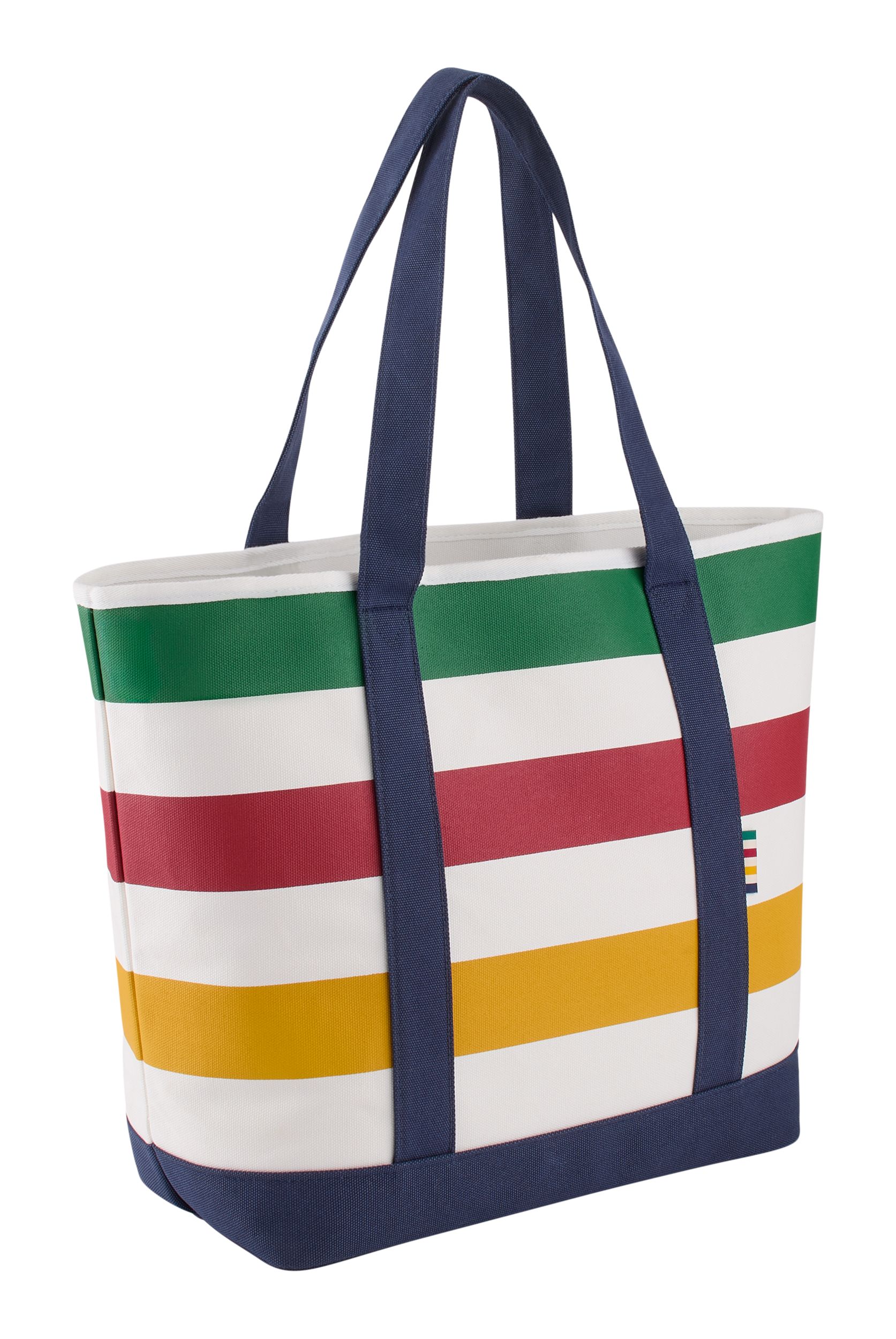 Hudson's Bay Stripes Canvas Tote Bag, Multi-Coloured/Navy, 7.5-in​