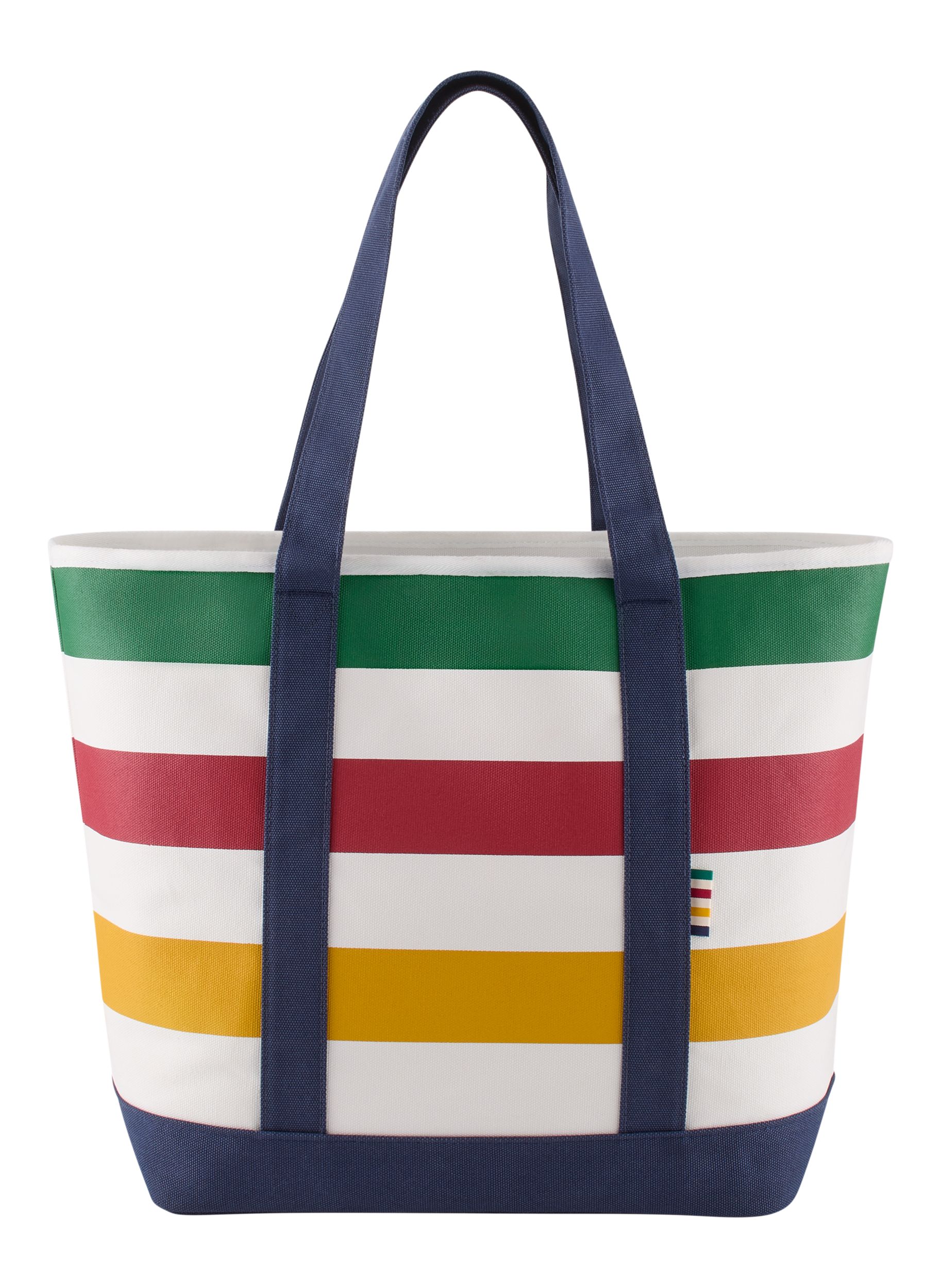 Hudson's Bay Stripes Canvas Tote Bag, Multi-Coloured/Navy, 7.5-in​