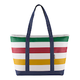 Hudson's Bay Stripes Insulated Cooler Bag, Multi-Coloured/Navy Front_Elevated