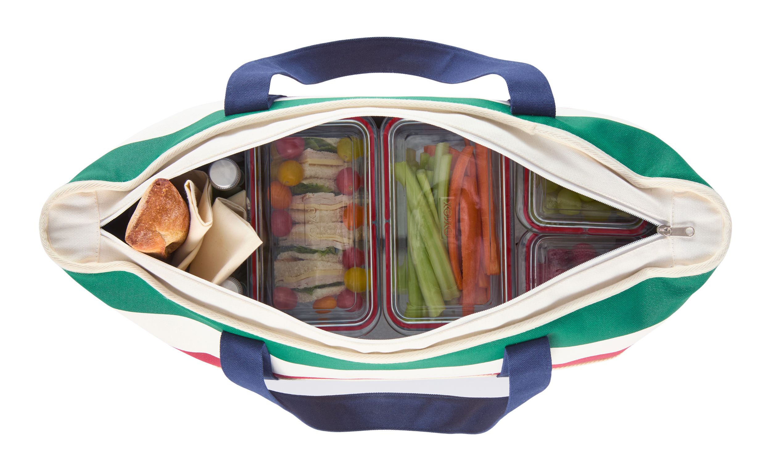 Hudson's Bay Stripes Insulated Cooler Bag, Multi-Coloured/Navy