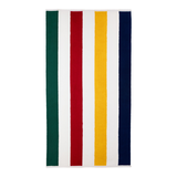 Hudson’s Bay Stripes Beach Towel, Cabana Vertical, Multi-Coloured​ Overhead_Flat