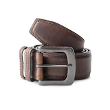Denver Hayes Men's 38 MM Padded Oil Tan Leather Belt Front_Flat