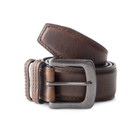 Ceinture de cuir en huile rembourrée de 38 mm pour hommes, Denver Hayes Front_Flat