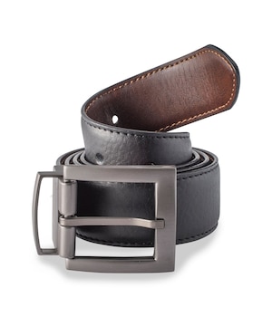 Denver Hayes Men's Reversible Leather Belt - Black Brown