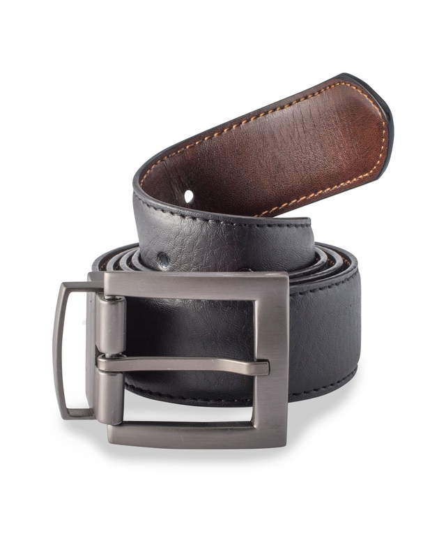 Denver Hayes Men's Reversible Leather Belt - Black Brown