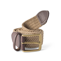 Denver Hayes Men's Woven Stretch Belt Front_Flat