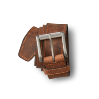 Denver Hayes Men's Full Grain Buffalo Leather Distressed Belt Composite_or_Mixed