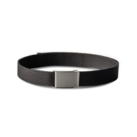 Denver Hayes Men's 1.5 Inch Easy Flip Buckle Web Belt - Black Front_Elevated