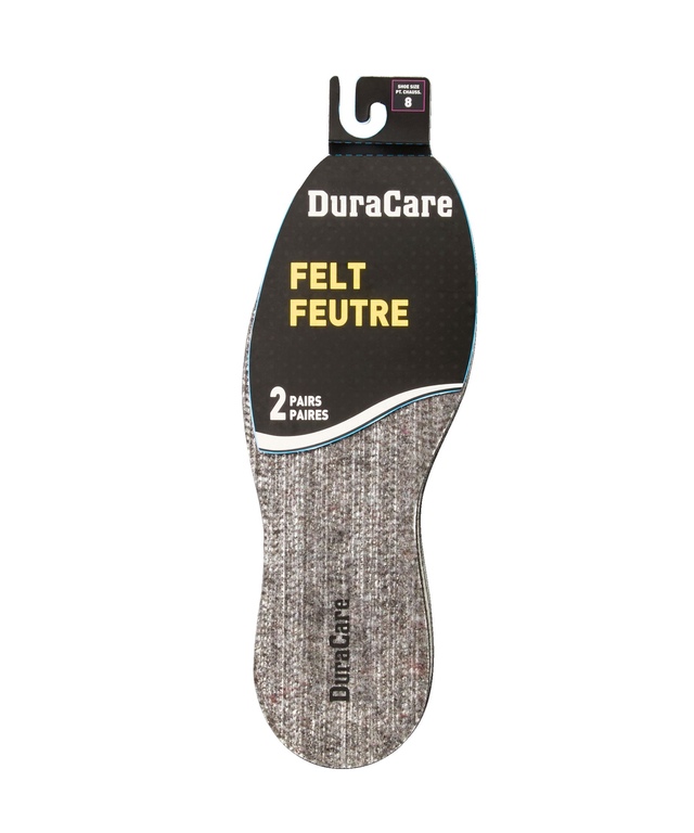 Semelle intérieure en feutre à double couche, paquet de 2, DuraCare