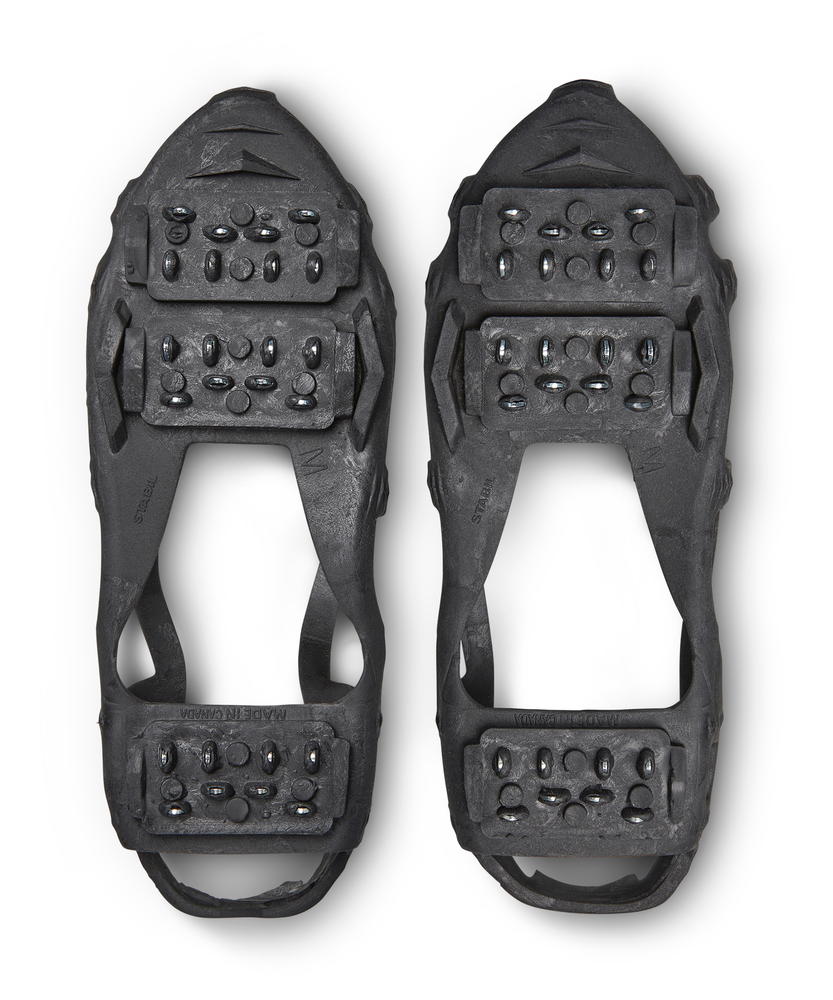 LIFE-SPORTS GEAR Crampons à glace Grip Pro pour bottes et chaussures, 28  crampons en acier par pied pour une excellente traction sur la glace et la  neige avec 10 stabilisateurs en caoutchouc
