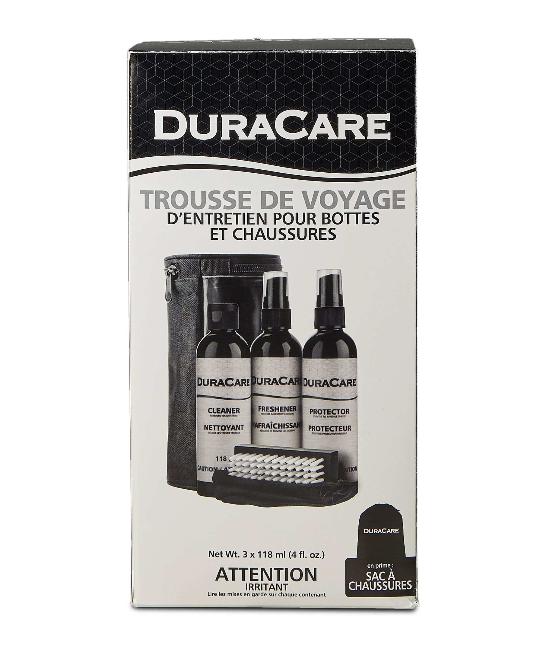 DuraCare Trousse de voyage d’entretien pour bottes et chaussures Front_Flat