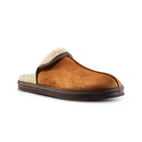 WindRiver Men's Faux Suede Mule With Sherpa Lining Slippers - Tan/Brown