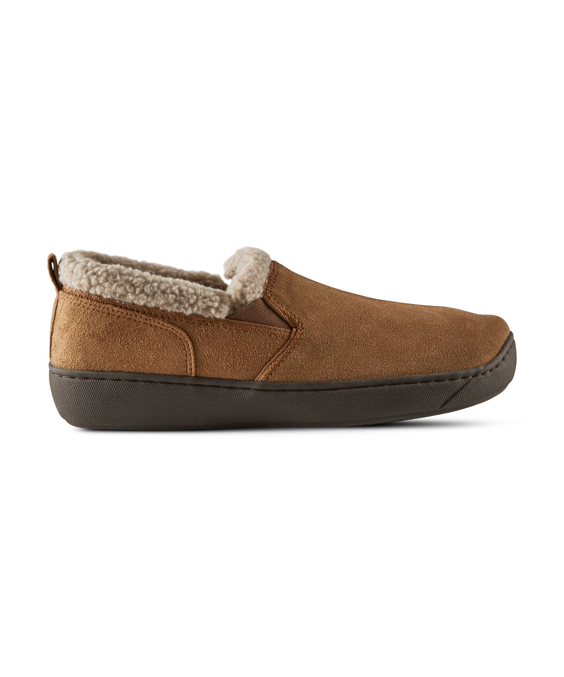 WindRiver Men's Suede Slippers With Berber Lining