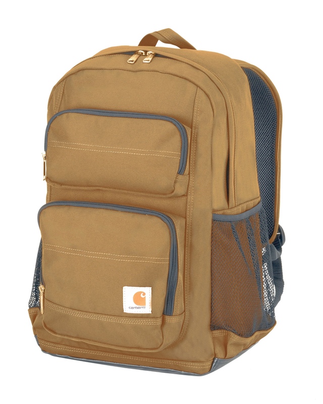 Carhartt Unisex Water Repellent Standard Work Backpack with Padded Laptop Sleeve - Carhartt Brown Front_Angled_Left
