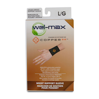 Manchon de soutien Wel-max pour poignet, Copper 88 Front_Flat
