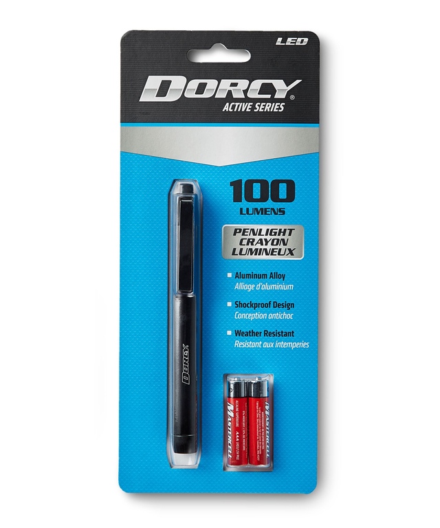 Dorcy Aluminum Alloy Penlight -  100 Lumens. Front_Flat