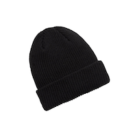 Aggressor Basic Acrylic Ribbed Toque Hat - Black Front_Flat