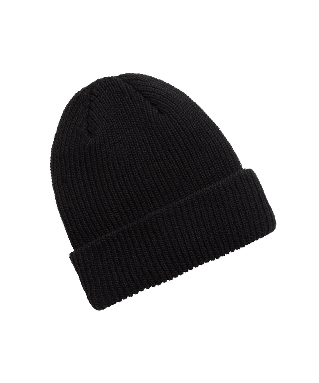 Aggressor Basic Acrylic Ribbed Toque Hat - Black Front_Flat