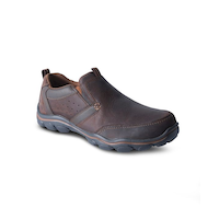 Skechers Men's Montz Devent Relaxed Fit Moc Slip-On Shoes Front_Three_Fourths_Angled_Right