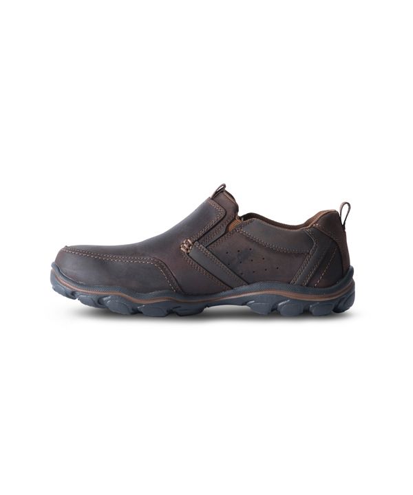 Skechers Men's Montz Devent Relaxed Fit Moc Slip-On Shoes Dark Brown