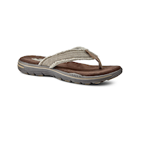 Skechers Men's Evented Arven Relaxed Fit Sandals - Chocolate Front_Three_Fourths_Angled_Right