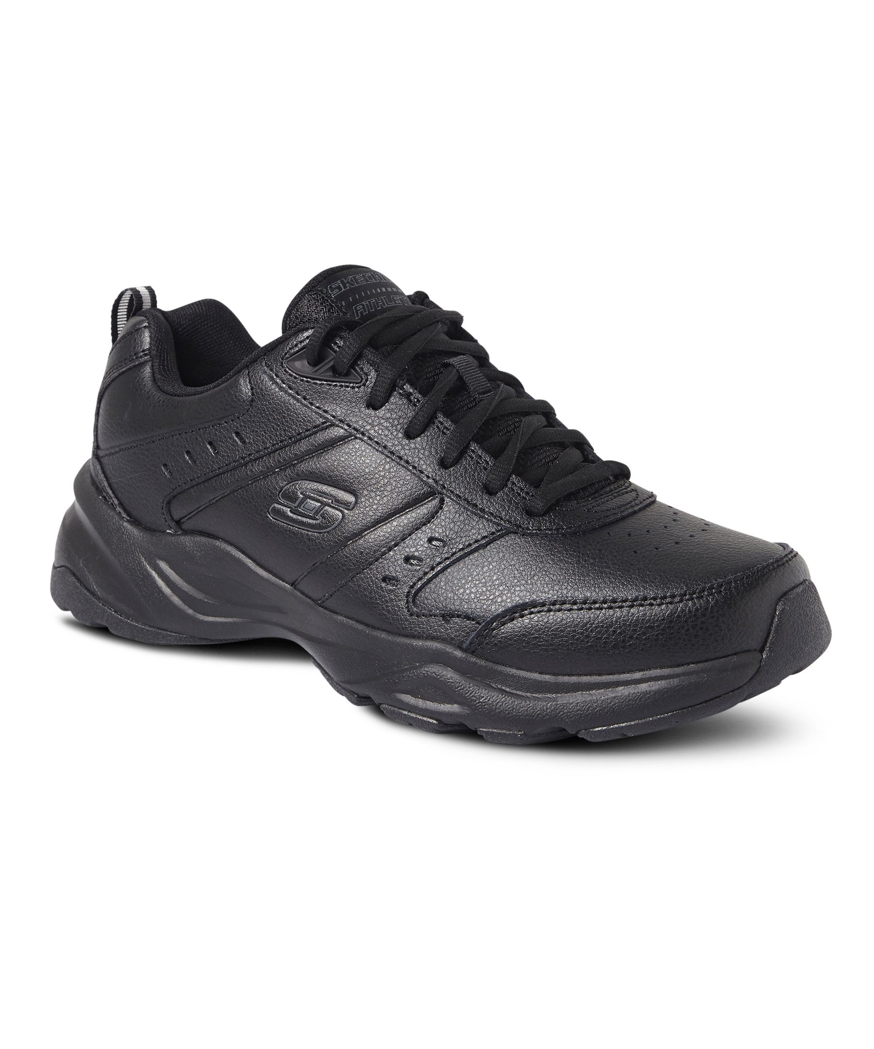 Comfort Foam Men Black Lace Less Casual Shoes, Size: 8