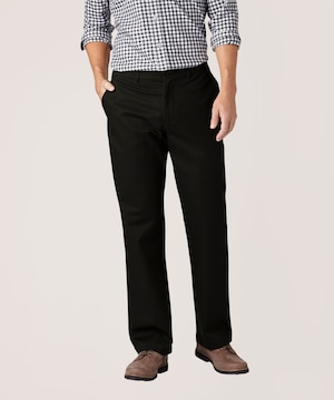 Denver Hayes Men's Flat Front Relaxed Khaki with 360° Flextech Waist Pant