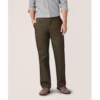 Denver Hayes Men's Flat Front Relaxed Khaki with 360° Flextech Waist Pant Front_Angled_Right