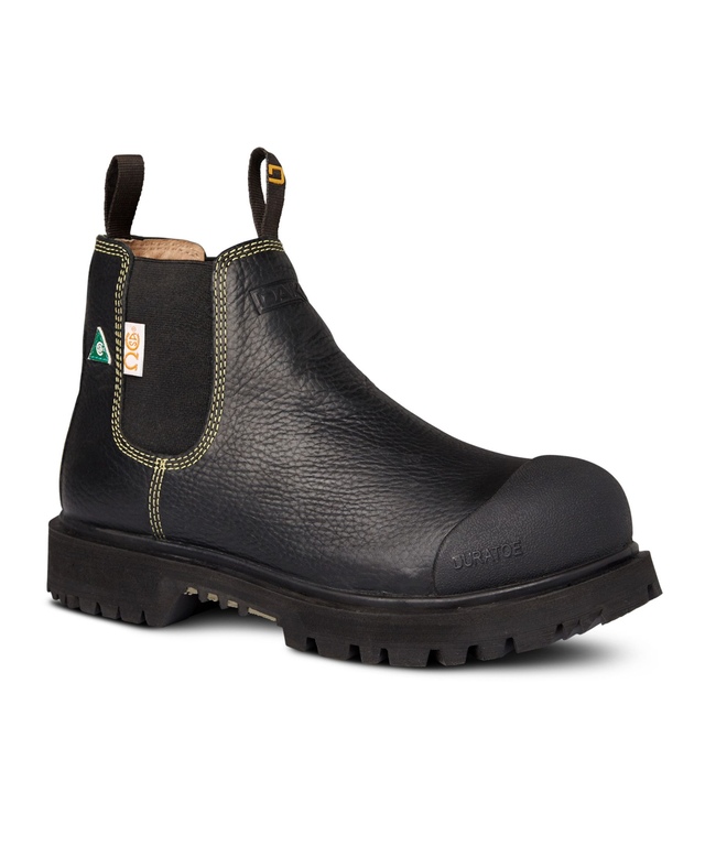 Men's 6 Inch 529 Steel Toe Steel Plate Slip On Work Boots Black Marks