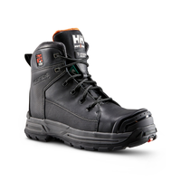 Helly Hansen Workwear Men's 6 Inch Composite Toe Composite Plate Waterproof Work Boots - Black/Orange Front_Three_Fourths_Angled_Right