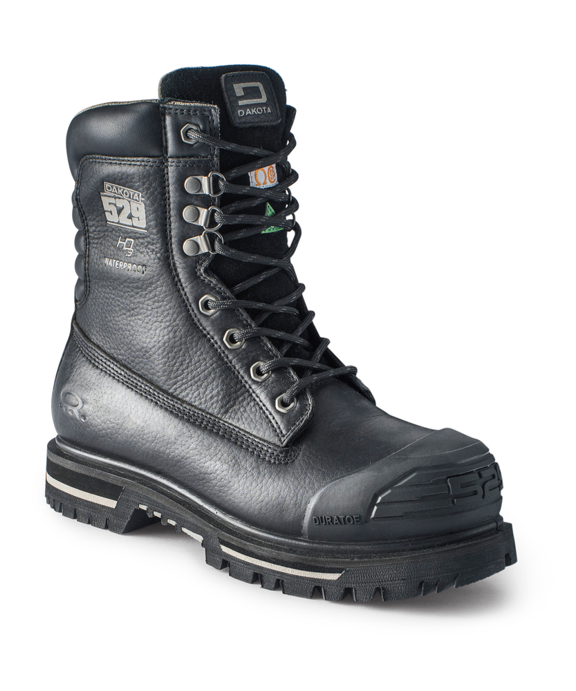 Men s Steel Toe Steel Plate 8 Inch 529 Waterproof Quad Comfort Duraguard Injected Welt Insulated Work Boots Black