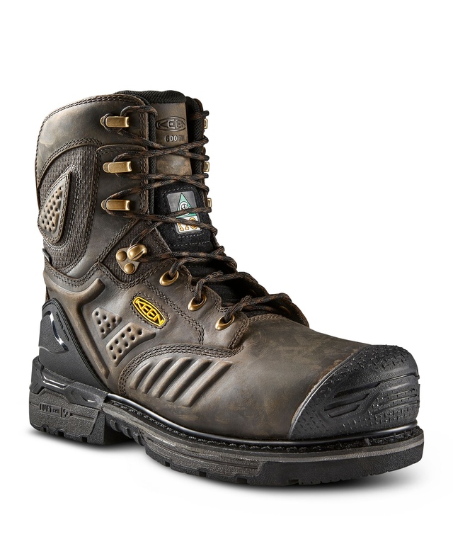 KEEN Utility Men's Philadelphia 8 Inch Carbon Toe Composite Plate Work Boots - Brown/Black