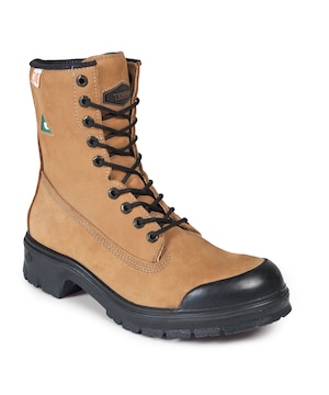 Terra Men's 8 Inch Steel Toe Steel Plate Leather Work Boots with TPU Toe Cap
