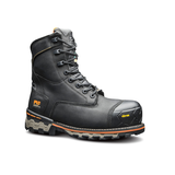 Timberland PRO Men's Composite Toe Composite Plate Boondock Waterproof 8 inch Work Boots - Black Front_Three_Fourths_Angled_Right
