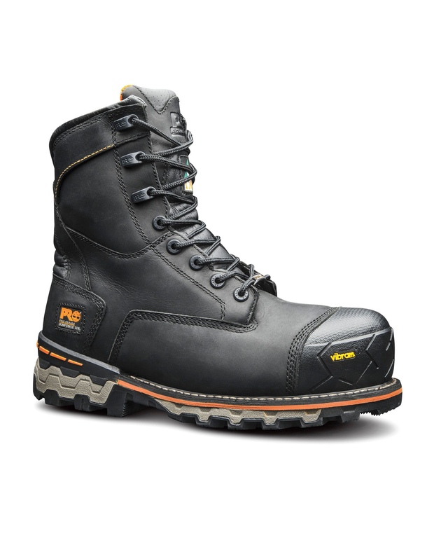 Timberland PRO Men's Composite Toe Composite Plate Boondock Waterproof 8 inch Work Boots - Black