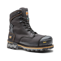Timberland PRO Men's 8 Inch Boondock Composite Toe Composite Plate Work Boots - Black Front_Three_Fourths_Angled_Right