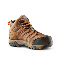 Merrell Work Men's Composite Toe Composite Plate Moab Vertex Mid-Cut Safety Boots - Taupe Grey Front_Three_Fourths_Angled_Right