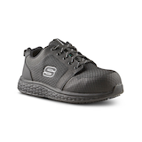 Skechers Work Men's Aluminum Toe Steel Plate Lace Up Athletic Safety Shoes - Black Front_Three_Fourths_Angled_Right