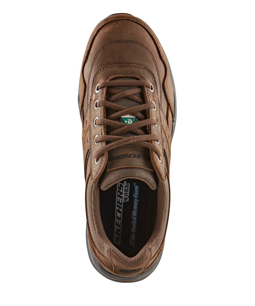 Skechers work on sale shoes brown