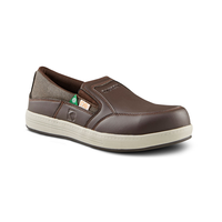 Dakota WorkPro Series Men's Steel Toe Steel Plate Street Sport FRESHTECH Slip On Safety Shoes - Brown Front_Three_Fourths_Angled_Right