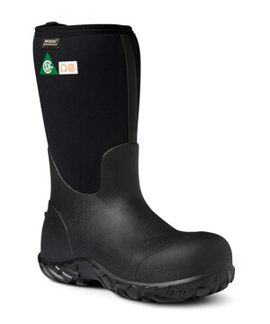 Bottes de pluie de sécurité étanches à l'eau à protection en composite pour hommes, Workman, BOGS