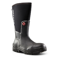 Dunlop Men's Composite Toe Composite Plate Snugboot WorkPro Waterproof Full Safety Boot - Grey/Black Front_Three_Fourths_Angled_Right