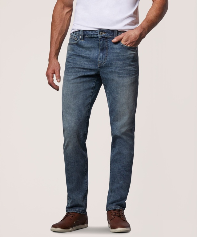 Jeans extensibles à 4 sens à coupe athlétique FLEXTECH Denver Hayes - Délavé clair