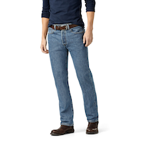 Levi's Men's 501 Original Fit Stone Washed Denim Jeans Front_Three_Fourths_Angled_Left