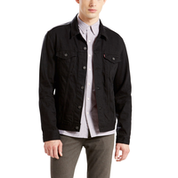 Levi's Men's Berkman Standard Fit Denim Trucker Jacket - Black Front_Flat